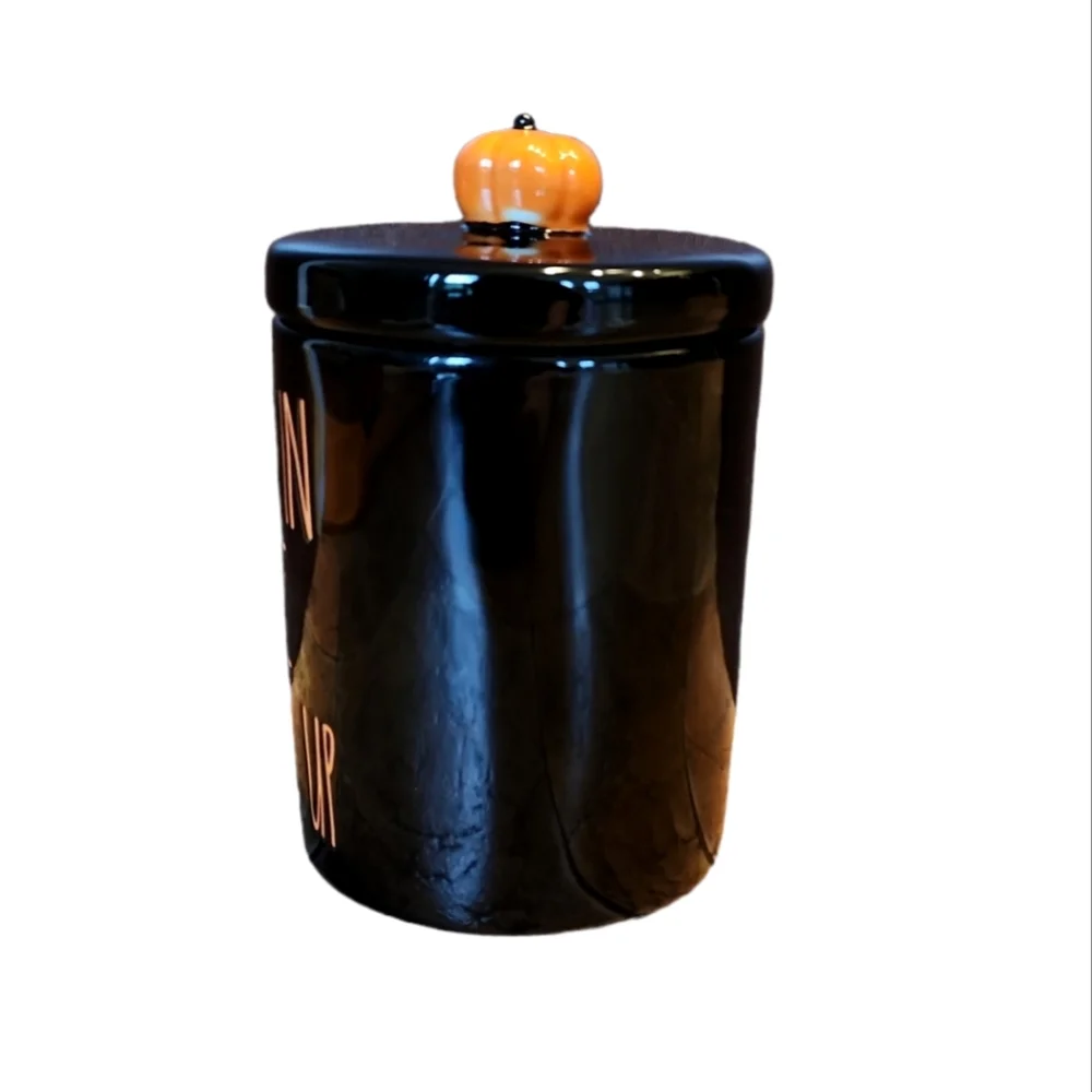 RAE DUNN | Black Pumpkin Spice Things Up Topper Lid Jar